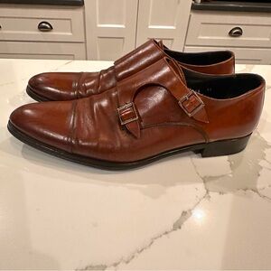 To Boot NY Adam Derrick Grant Brown Leather Dress Shoes Men 12 Double Monk Strap
